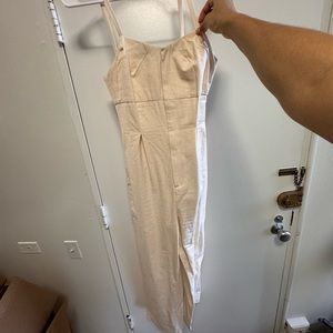 Beige corset jumpsuit, size small